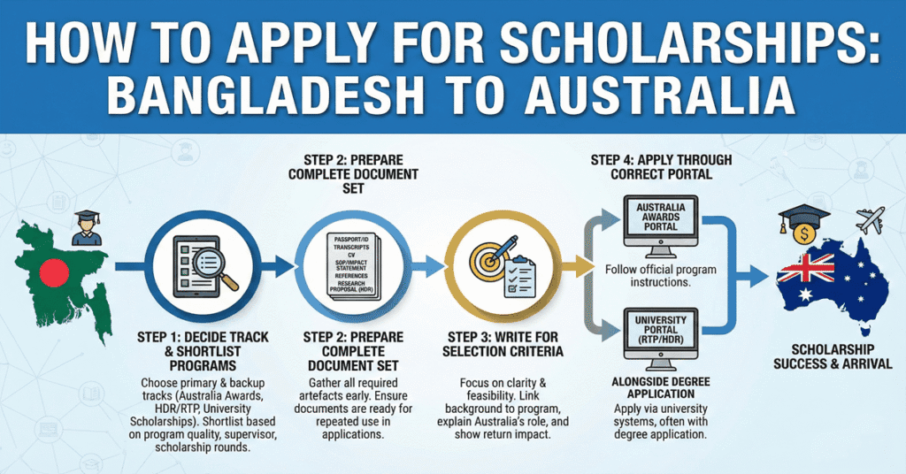 How to apply for scholarships from Bangladesh to Australia